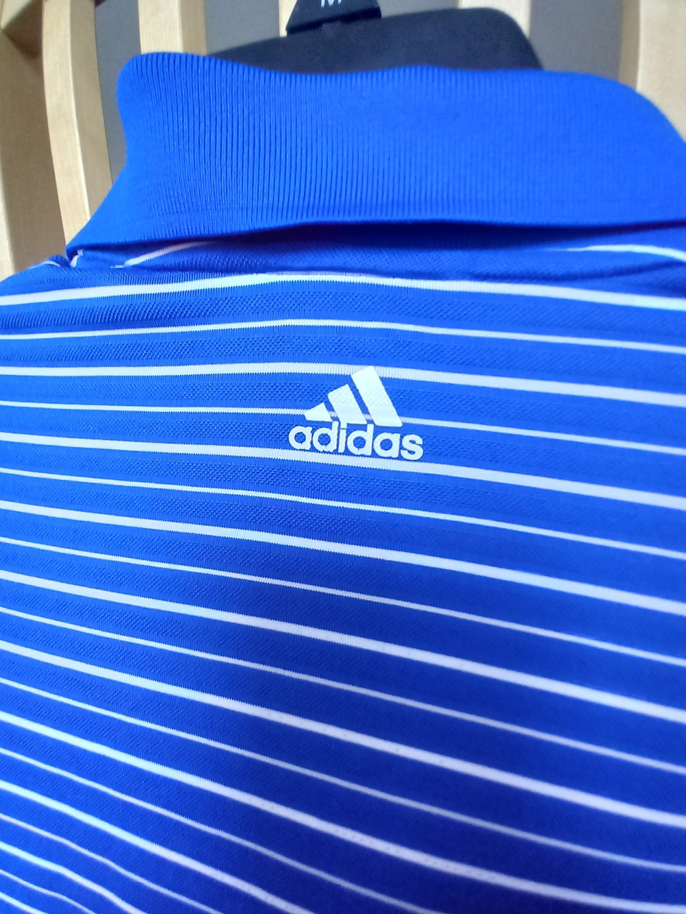 Adidas Blue Striped Polo